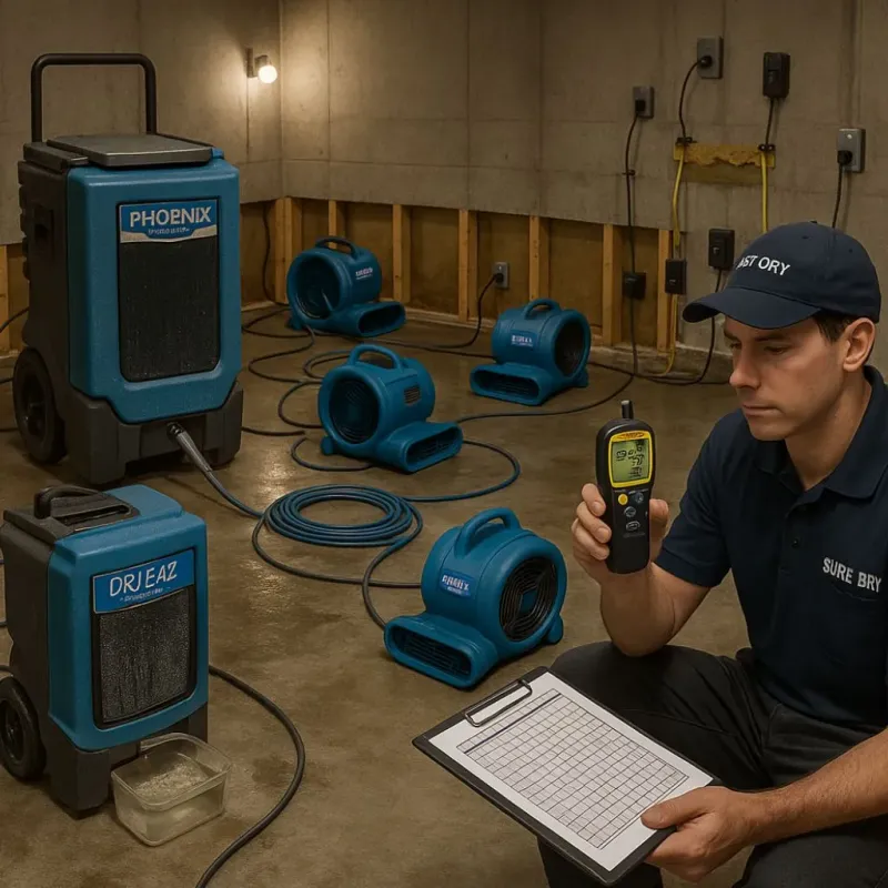 Structural Drying and Dehumidification process in Baxter, TN